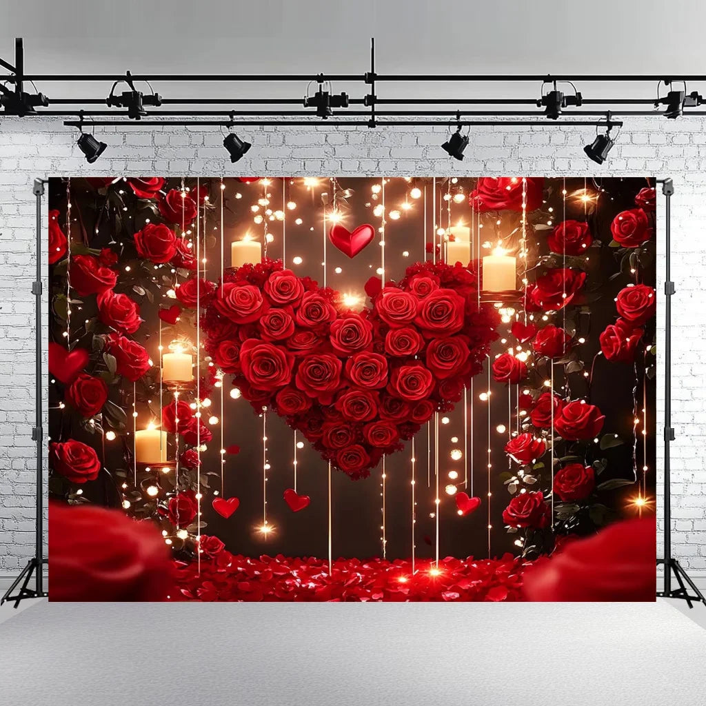 Rose Floral Background Summer Party Banner Flower Wall Wedding Birthday Decorations Bridal Marriage Backdrop Photography Studio