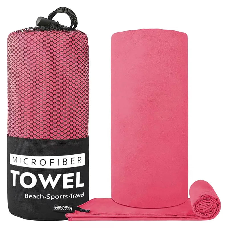 Microfiber Towel With Mesh Bag, Quick Drying Absorbent Towels For Camping, Gym Yoga, Backpacking, Hiking
