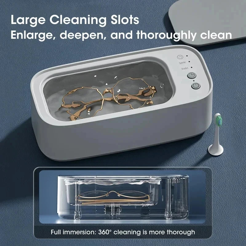 Lenovo Ultrasonic Cleaning Machine Mini High-frequency Vibration Cleaning Adjustable Glasses Jewelry Pacifier Cleaning Tool