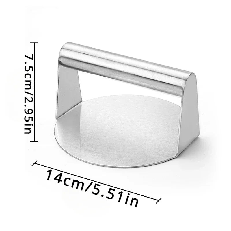 Hamburger Press Stainless Steel Smash Burger Press Patties Meat Masher Circular Meat Press Mold for Deli Meats Kitchen Gadgets