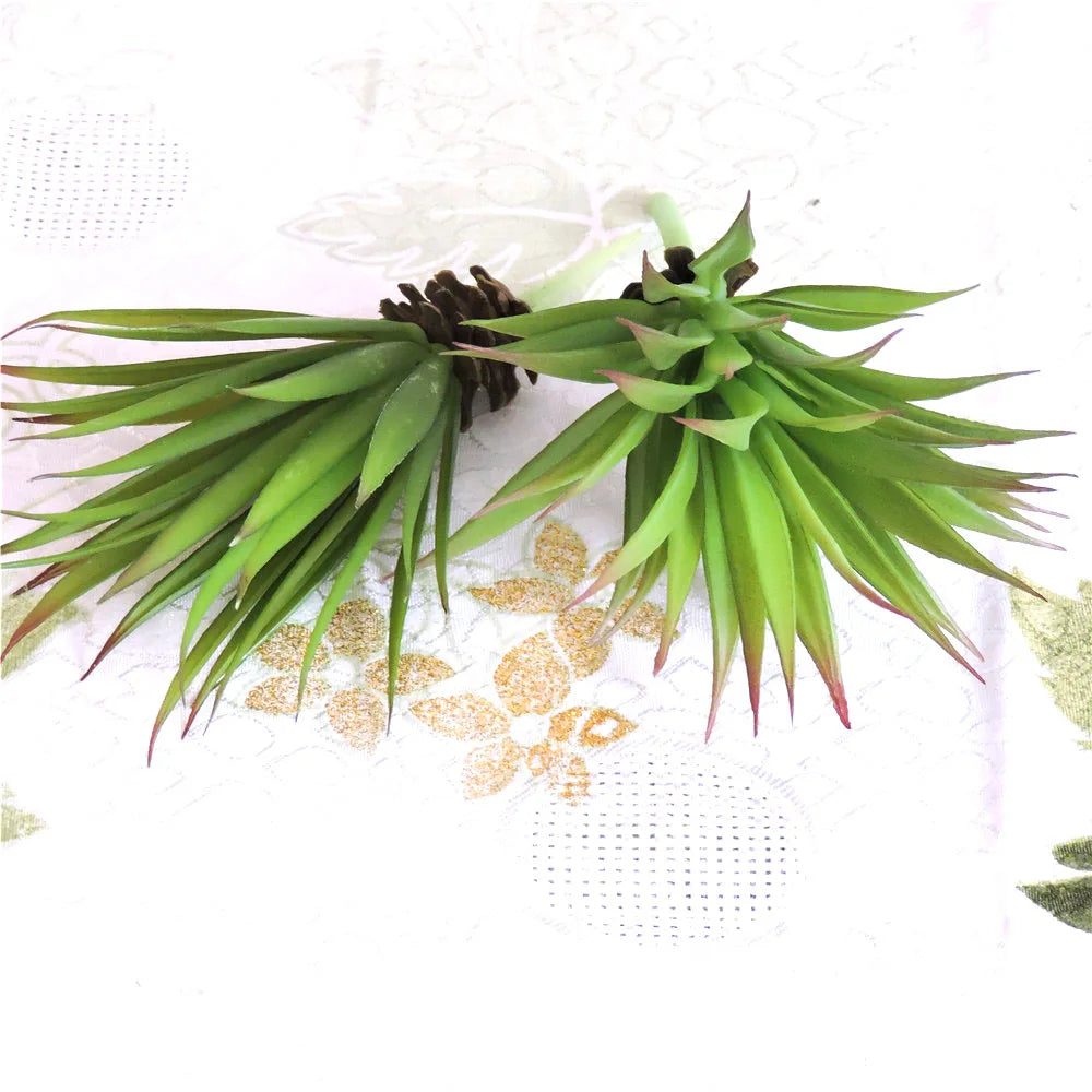 Lifelike 2pcs Artificial Plants Cactus Succulent for Flower Wreath Christmas Party Wedding Home Decor Green