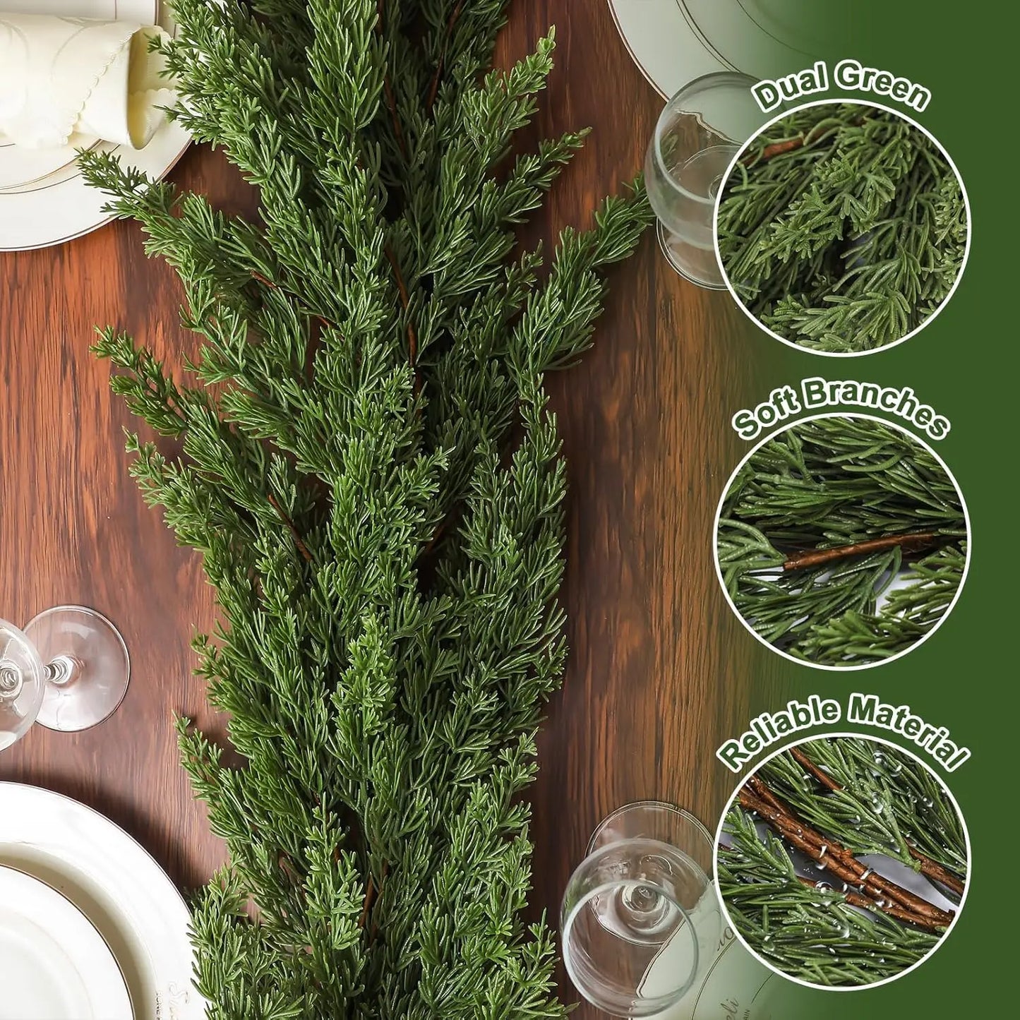 Artificial Plants Christmas Tree Cypress Leaves Garland Home Room Table Party Decora Outdoor Yard Pine Rattan Hanging Diy Gifts