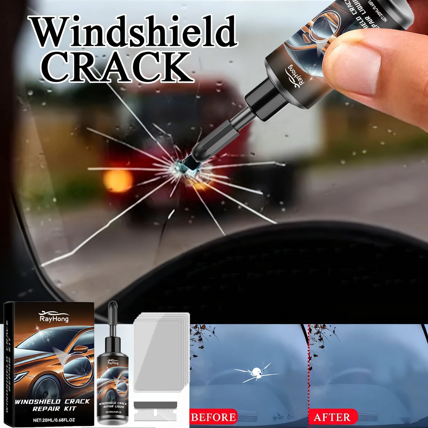 Quick Cure Windshield Crack Repair Fluid Invisible Restore Resin Windscreen Scratch Fix Liquid Glass Curing Glue Car Accessories