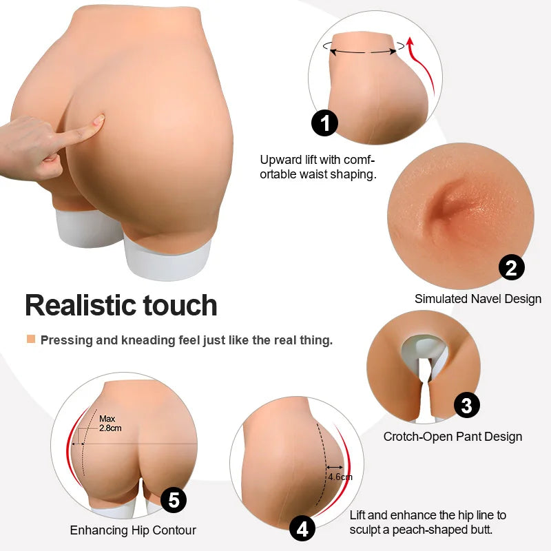 Silicone Fake Big Hips And Buttocks Thickness Pad For Women Realistic Sexy Butt Enhancement Padding Panties Shapewear