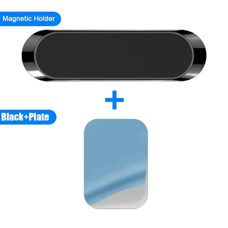 Magnetic Car Phone Holder Dashboard Mini Strip Shape Stand For iPhone Samsung Xiaomi Metal Magnet GPS Car Mount for Wall