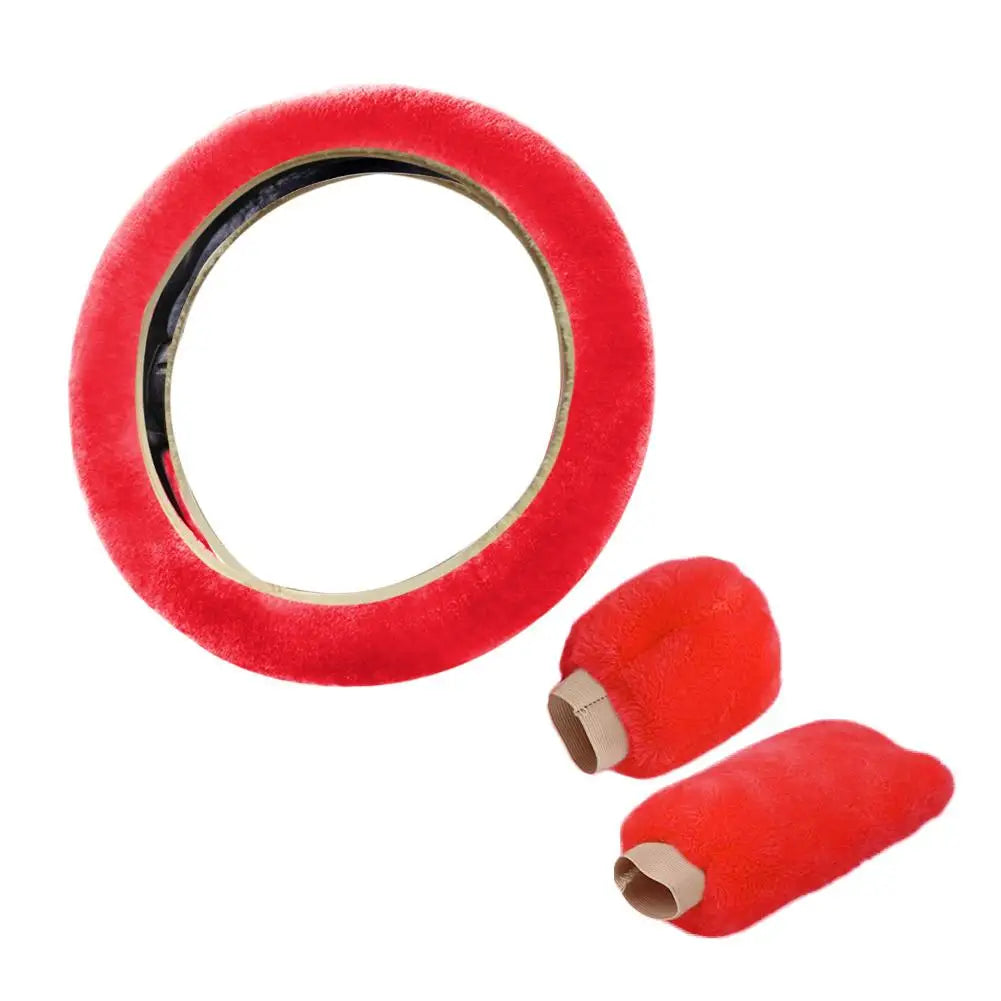Super Soft Plush Car Steering Wheel Cover Universal Steering-Wheel On Auto The Faux 37/38cm Handlebar Fur Warm K4I7