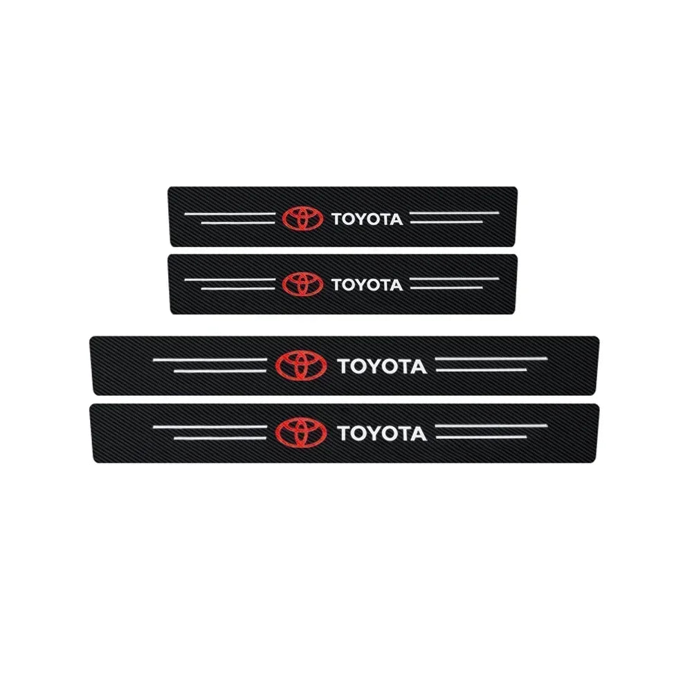 Car Threshold Strip Carbon Fiber Sticker Car Door Sill Protector Accessories For Toyota Rav4 Yaris Prius Avensis Corolla Camry