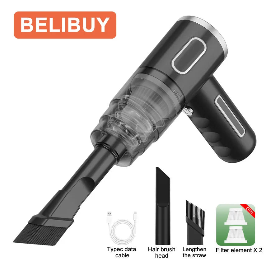 Wireless Handheld Car Vacuum Cleaner, Ergonomic Handheld Design Mini Cordless Vacuum, 3500Pa Strong Suction Car Home Dual Purpose Vacuum with LED Light, Rechargeable Compact Vacuum for Car Sofa Keyboard Pet Hair Corner Dust D
