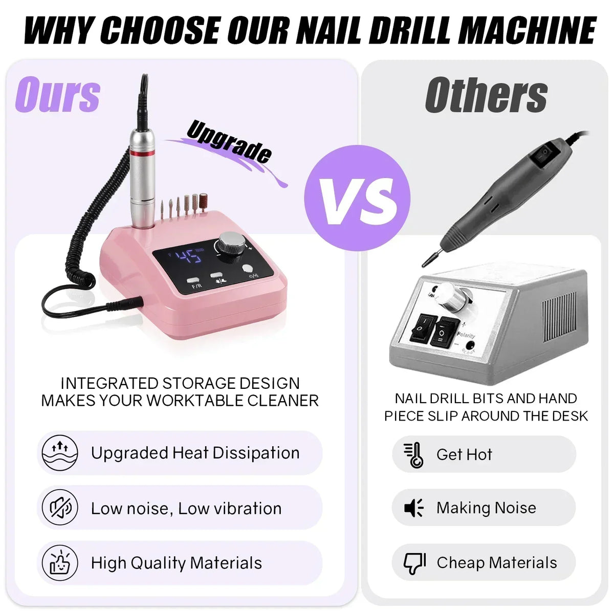 45000RPM Professional Nail Drill Machine