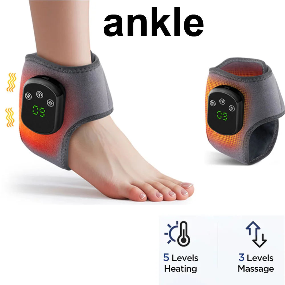 Heating Ankle Massage Belt Electric Hot Compress Vibration Massage Foot Ankle Guard Band Carpal Wrap Support Brace
