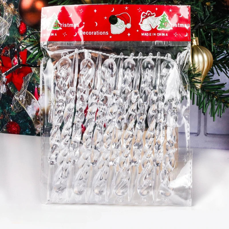 20 PCS Transparent acrylic Christmas tree ice column decoration Christmas, New Year, Holiday, Wedding, Winter Party Decoration 5 Various styles of ice pillar ornaments