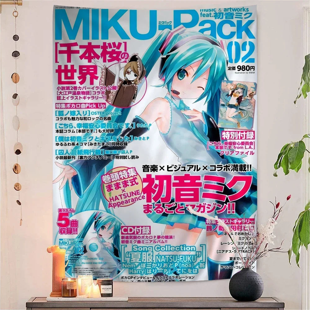 Anime H-Hatsunes M-MikU Colorful Tapestry Wall Hanging Bohemian Wall Tapestries Mandala Wall Hanging Sheets