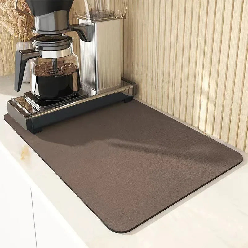 Super Antiskid Kitchen Absorbent Draining Mat Super Absorbent Draining Coffee Dish Drying Mat Quick Dry Tableware Mats S/M/L