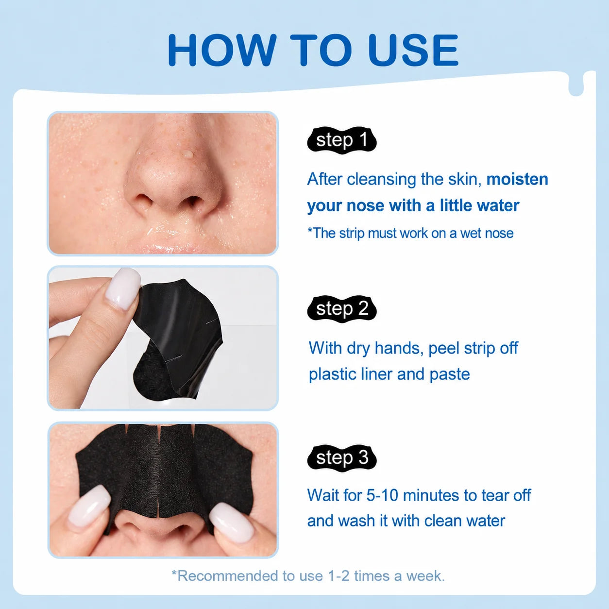 Blackhead Removal Nose Strips, 10 Tablets, Deep Cleansing and Refreshing Skin, Bevel Removal for Oily Skin, Instant Pore Cleansi