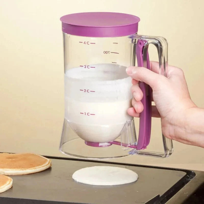 1 piece 900ml handheld measuring cup funnel dough dispenser suitable for kitchen cooking with pancakes cupcakes and cake tools