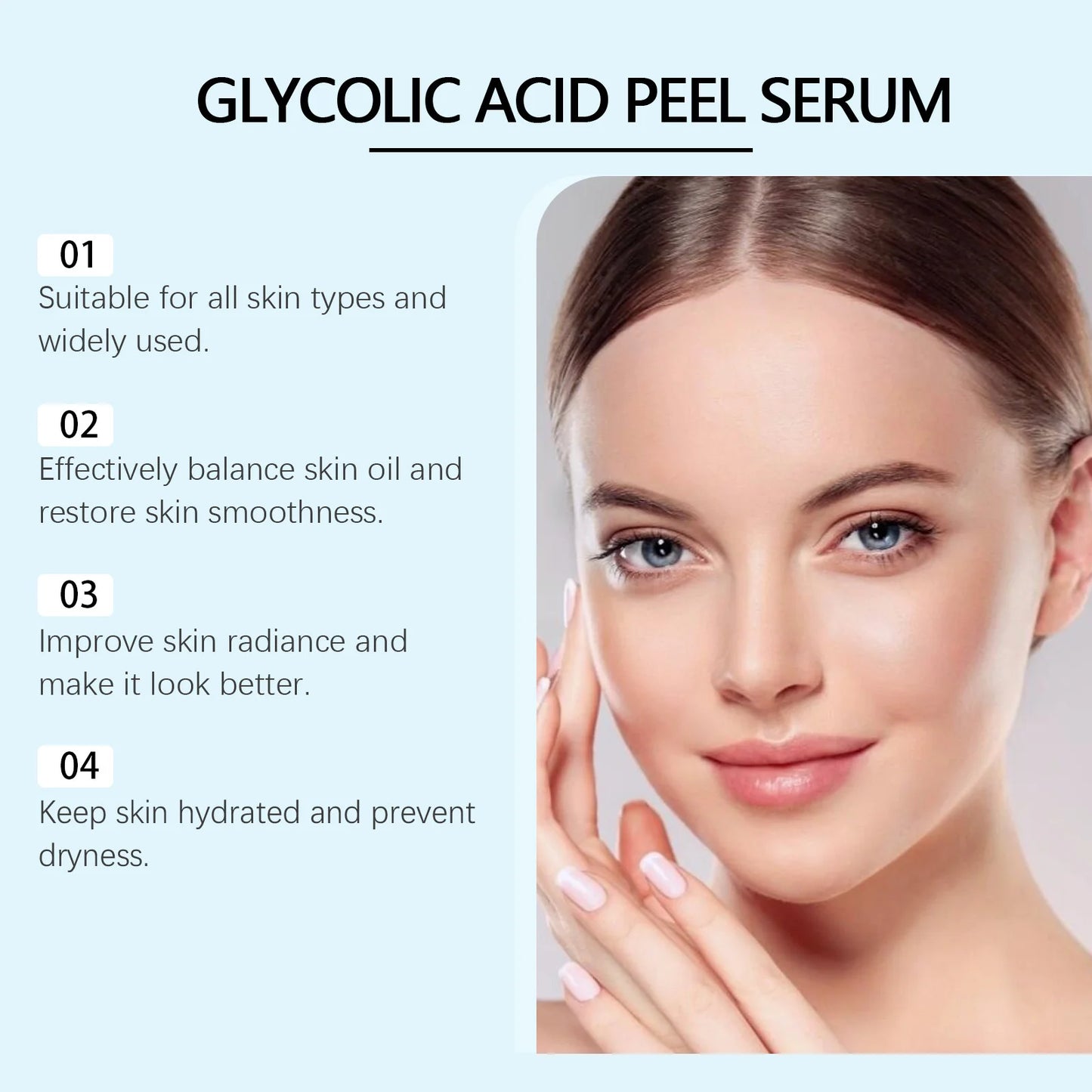Glycolic Acid Peel Serum Exfoliating Minimizing Pores Reduce Acne Repair Moisturizer Brighten Nourish Whitening Beauty Skin Care