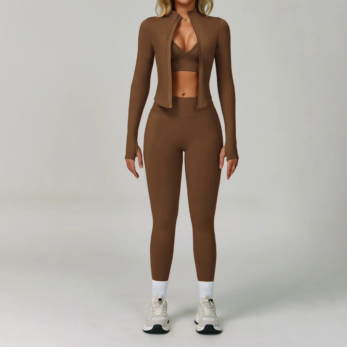 2/3PCS Seamless Yoga Set Gym Workout Athletic Wear Women Legging Fitness Bra Crop Top Long Sleeve Sports Shorts Activewear XP272