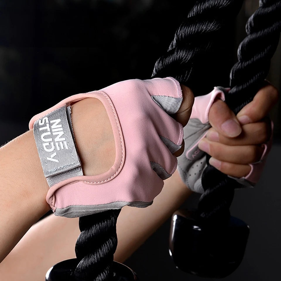 1 Pair Gym Body Building Training Fitness Gloves Sports Weight Lifting Exercise Slip-Resistant Gloves for Women Men Yoga Gloves