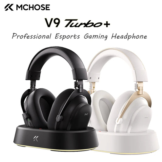 MCHOSE V9 Turbo + Professional Esports Gaming Headphones 60mm 7.1 Surround Sound Wireless Headset With RGB Magnetic Charging