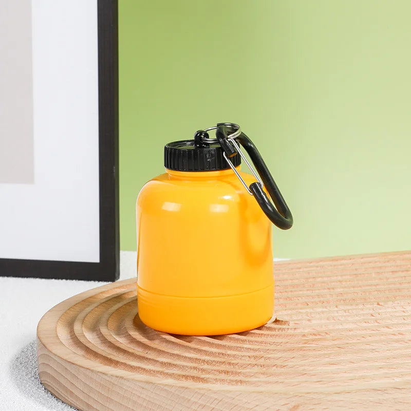 100mL Protein Powder Shaker Cup Keychain Portable Funnel Powder Box, Fitness Supplement Portioning Bottle, Sports Portioning Box