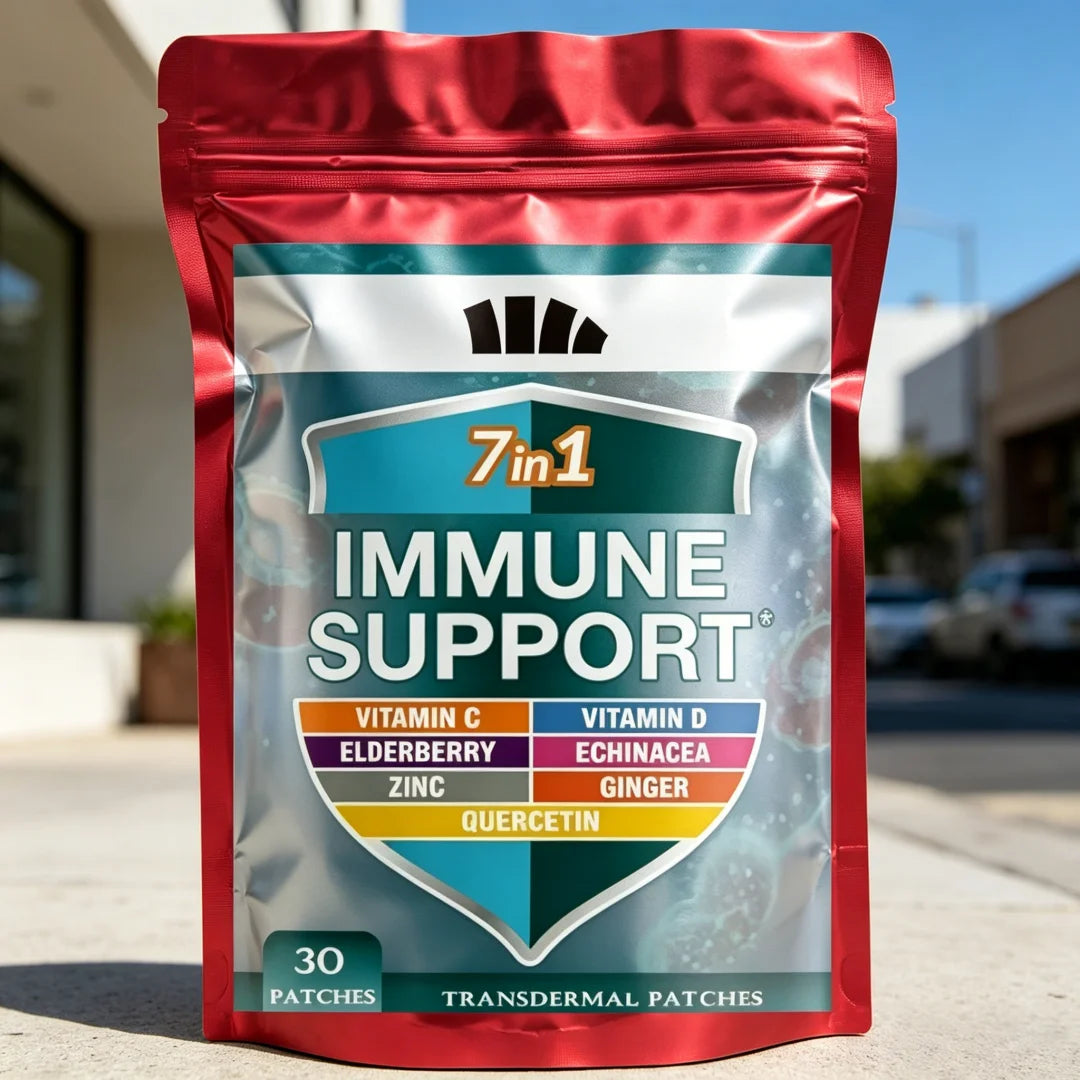 30 Patches 7 In 1 Immune Support Transdermal Patches Powerful Blend Of Elderberry, Vitamin C, Zinc, Immune Booste