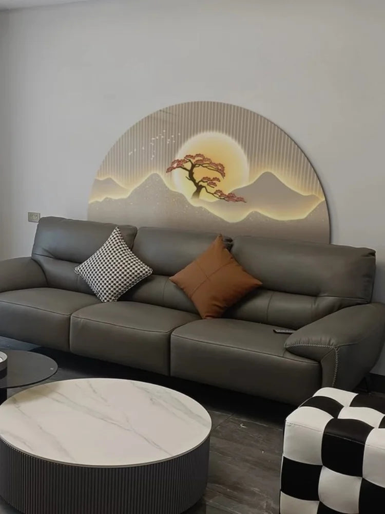 Modern Light Luxury LED Decorative Painting Home Decoration Living Room Bedroom Sofa Wall Landscape Painting Tea Room Mural Lamp
