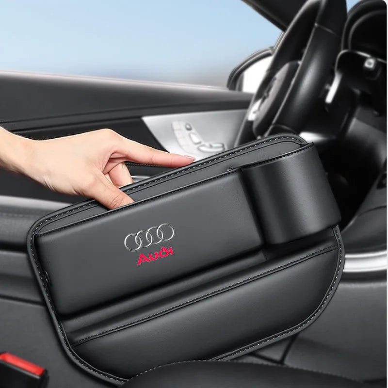 For Audi A3 A4 A5 A6 A7 A8 Q3 Q5 Q7 Q8 RS4 RS5 S3 S4 S5 TT Car Seat Crevice Storage Box Seat Gap Slot With Cup Holder Organizer