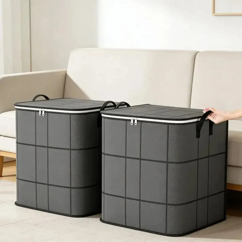 1PCS Large Capacity Foldable Storage Organizer Bag Sturdy for Clothes Bedding Blankets Home Organization Solution