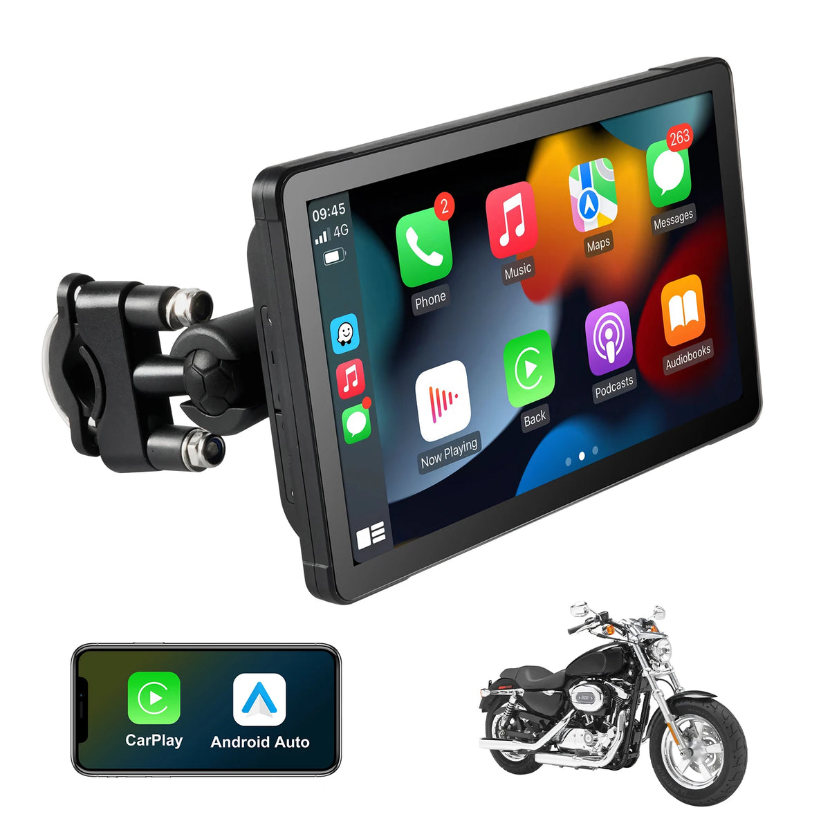 7 inch CarPlay Android Auto Motorcycle Display Screen GPS Navigation Screen Digital Moto Dashboard Motorcycle Accreeories
