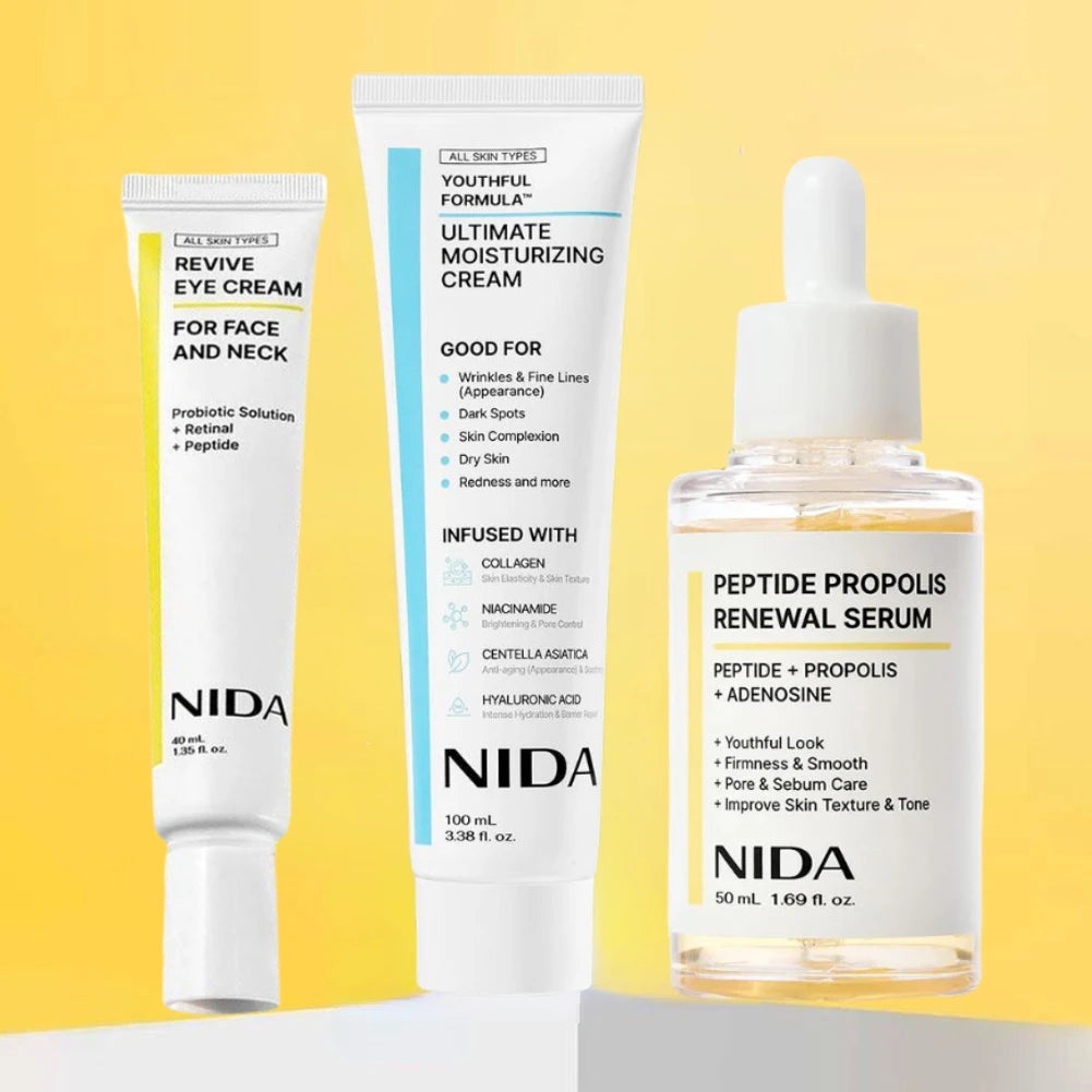 Korea NIDA Skin Care - Retinol Probiotic Eye Cream, Ultimate Moisturizing Cream, Rejuvenation Facial Serum, Skin Barrier Repair