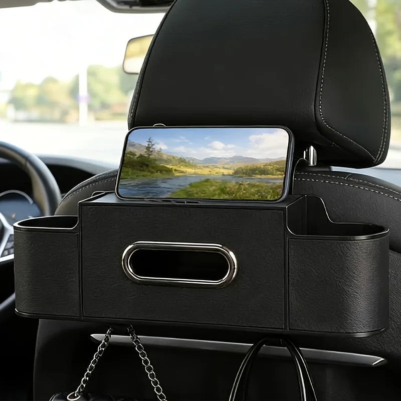Car Seat Back Multifunctional Storage Box, Car Tissue Box, Phone Holder, Cup Holder, Car Rear Seat Backrest Storage Box