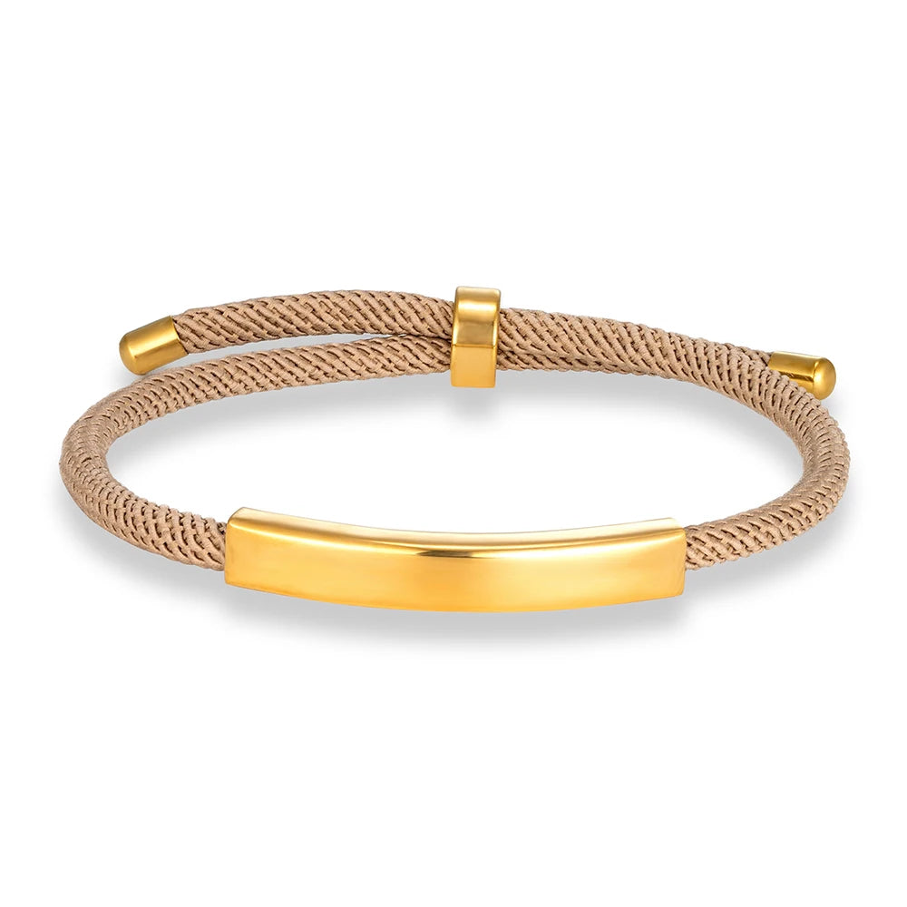 MKENDN Punk SOS Custom logo Name Engrave Text Rope Bracelet customize Stainless Steel Bracelets For Women Men ID Bracelet