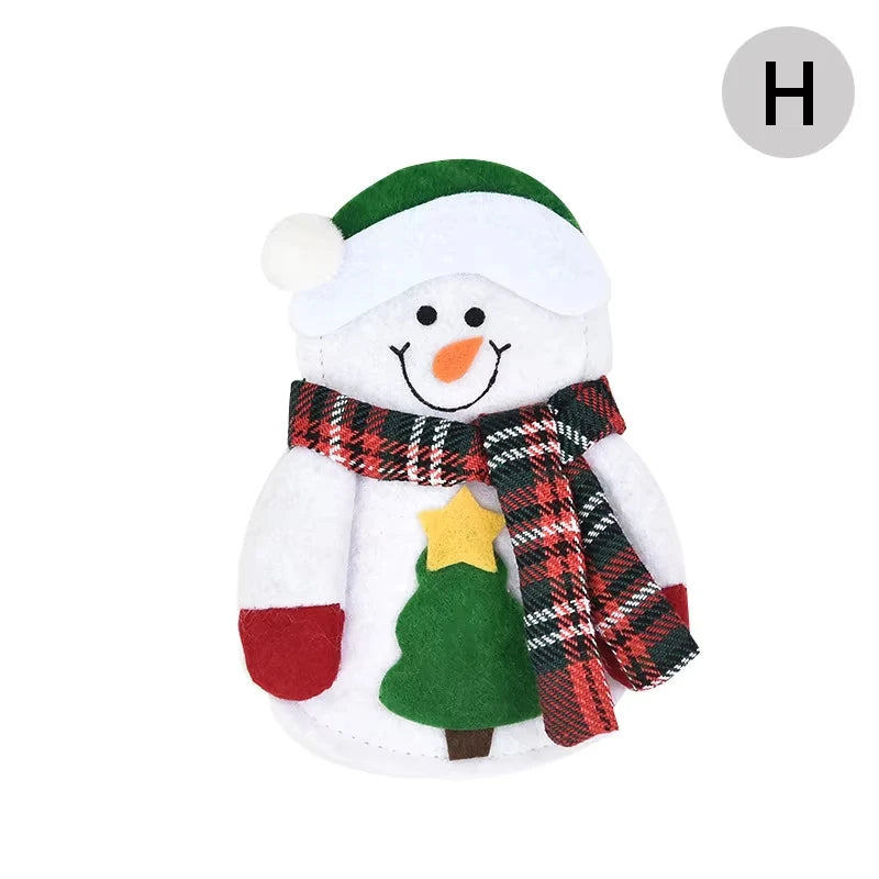 1/3pc Christmas Cutlery Set XMAS Elder Snowman Elk Doll Knife Fork Cutlery Set Cloth Art Knife And Fork Set Decoration For XMAS