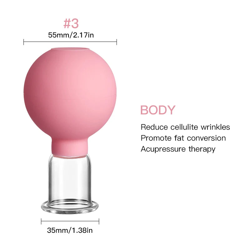 Rubber Face Massager Vacuum Cupping Face Lifting Facial Cups Anti Cellulite Cup Anti-Wrinkle Cupping Therapy Skin Care Beauty