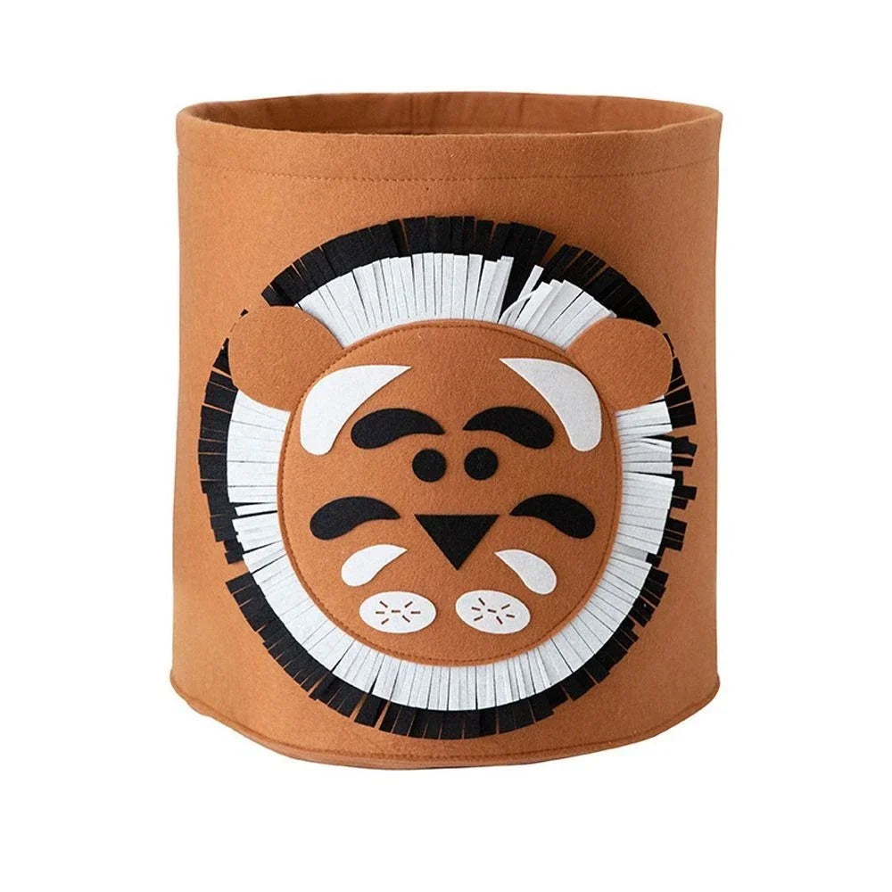 Children Toys Storage Basket Foldable Household Laundry Bag Cute Cotton Linen Bucket Cartoon Print Clothes Organizer Baskets