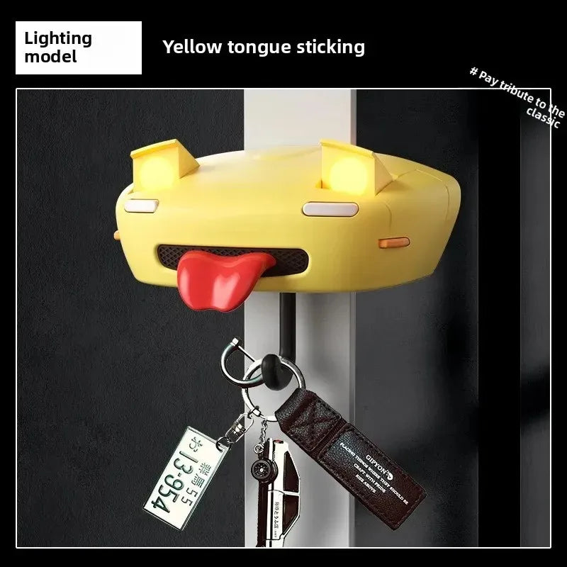AE86 Car Headlight Key Holder Auto Pop-Up LED Lights Retro Accessories for Men Car Decoration Key Organizer with Adhesive