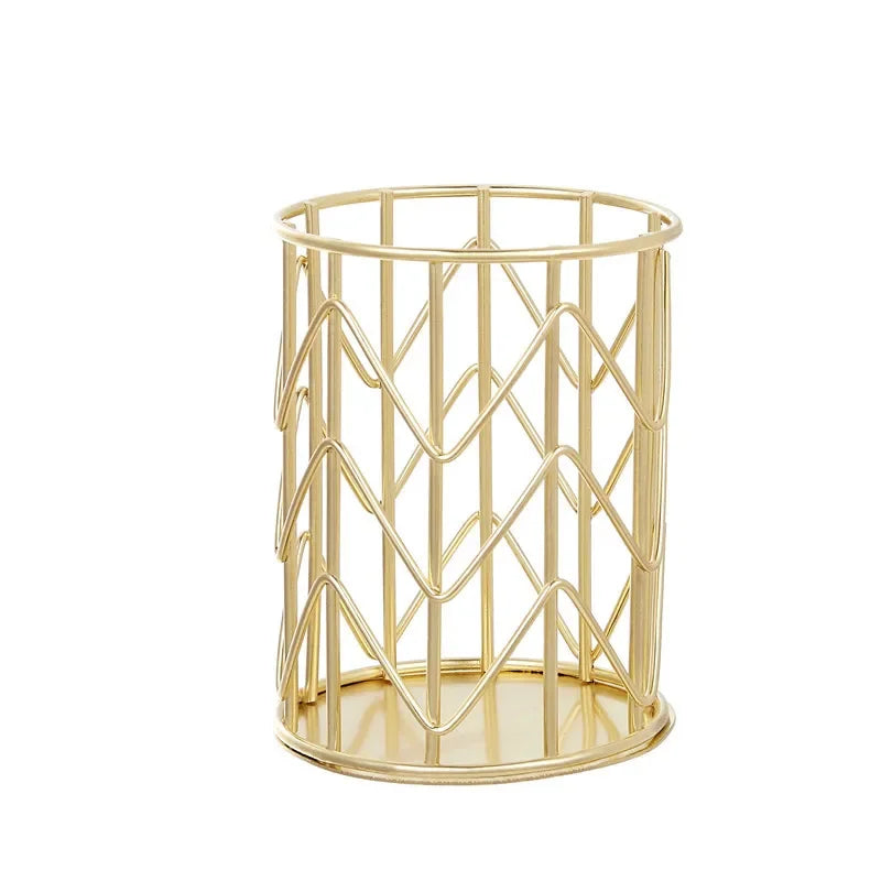 Cylindrical Wrought Iron Brush Organizer