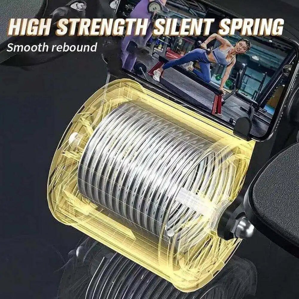 2-Wheel Dual Abdominal Roller with Soft Elbow Rests, Digital Counter, Phone Mount, Foldable Quiet Core Trainer, Portable Travel Fitness Equipment for New Gym Starters, Mini Strength Sports Supply