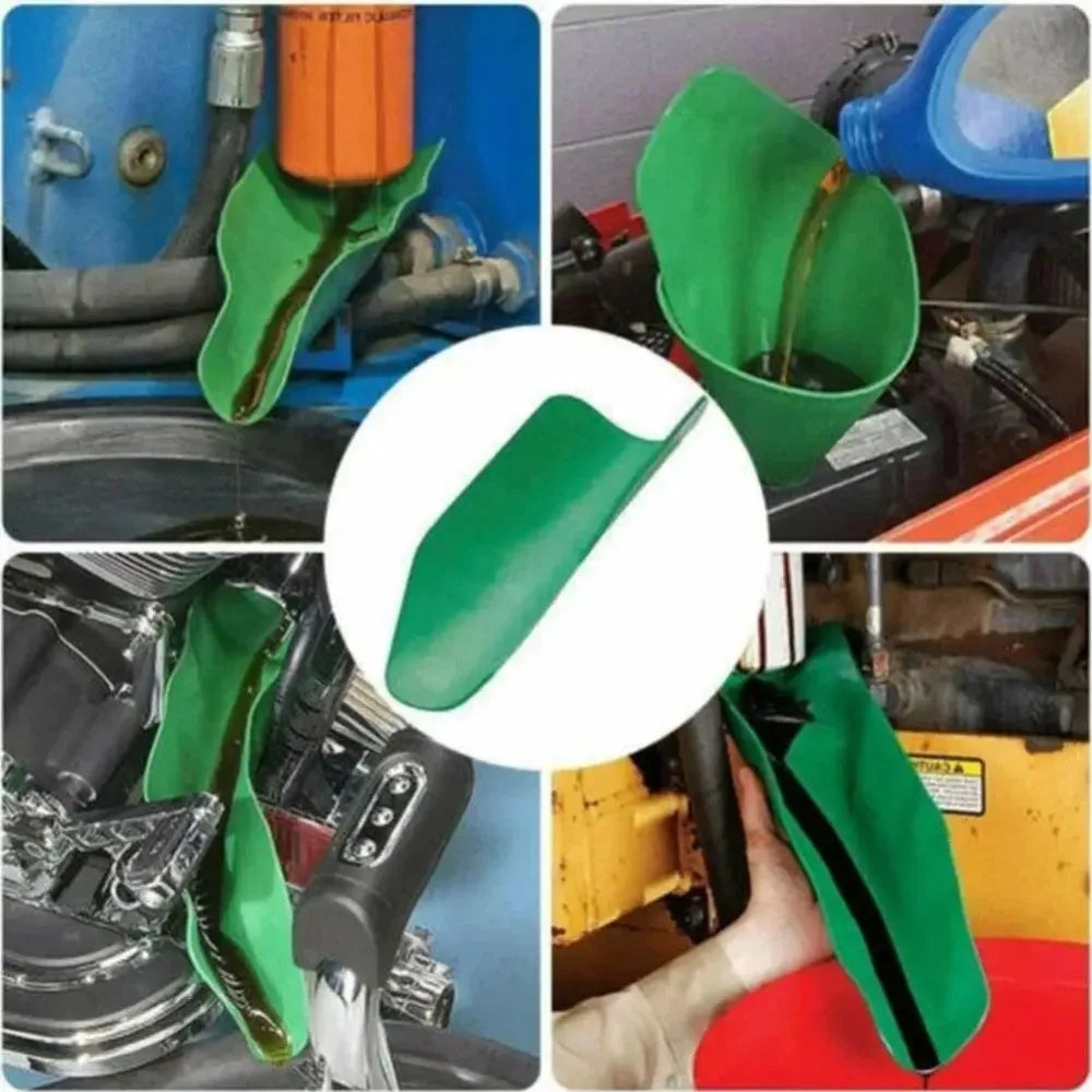 1/2Pcs Reusable Flexible Oil Drain Funnel Form A Foldable Bendable Flex Funnel for Car Truck Oil Change Spill-Free Filling