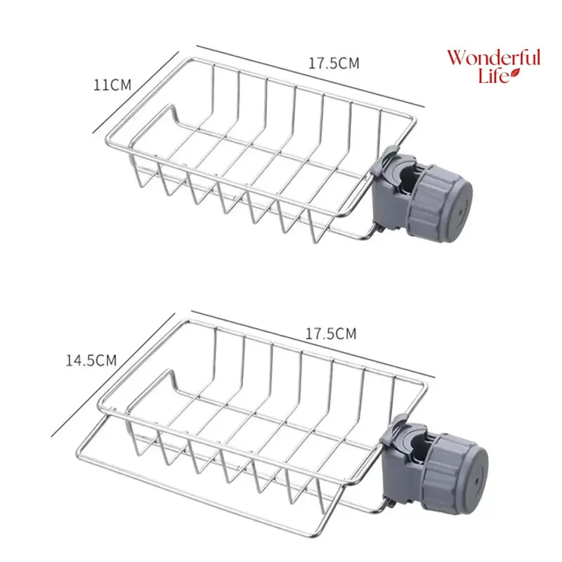 Kitchen Stainless Steel Sink Drain Rack Storage Faucet Holder Soap Drainer Towel Rack Shelf Organizer Kitchen Accessories