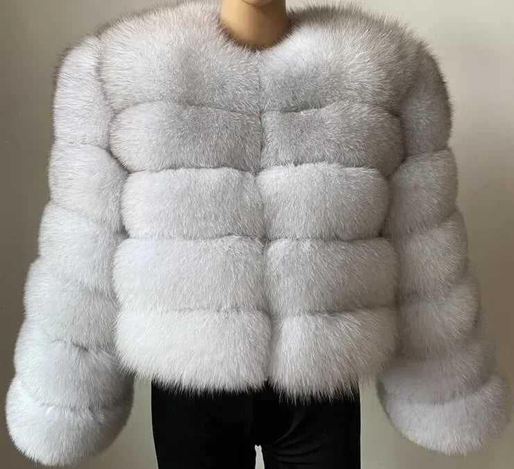 Women Autumn Winter Faux Fur Fox Coats Short Coat Jackets Elegant Jacket Furry Outerwear Party White Thick Warm Y2k Coats