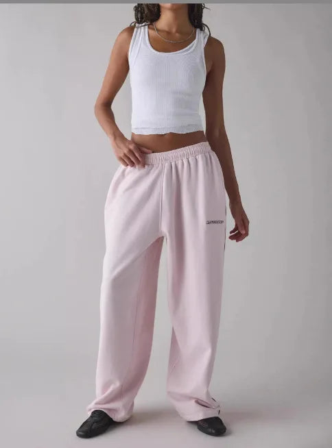 2026 summer wide leg sports pants, loose fit straight leg casual pants, comfortable Striped Wide Leg Sports Pants For Women