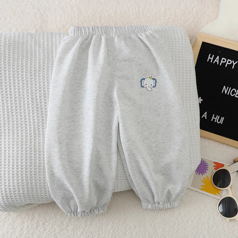 1pcs Summer Thin Solid Color Anti Mosquito Pants Baby Boys And Girls Loose Casual Trouser Simple Fashion Trousers Kids Clothing