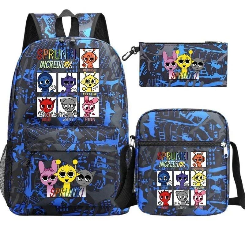 Sprunki Anime Backpack Set 3pcs