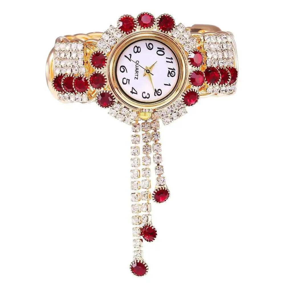 Luxury Rhinestone Women Quartz Watch Fashion Adjustable Bangle Ladies Wristwatch Reloj Mujer