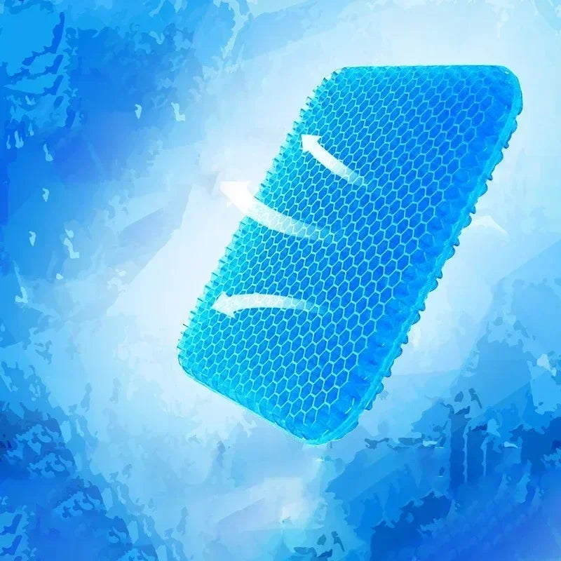 1 Pcs Cooling Gel Seat Cushion Breathable Honeycomb Car Seat Cushion Tailbone Pain Relief Office Chair Wheelchair Pad with Cover