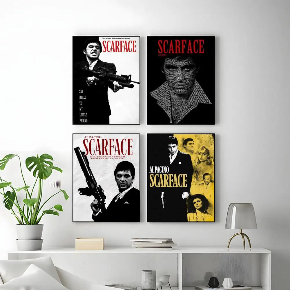Movie S-Scarface Poster HD Versatile Waterproof Wall Decor Self Adhesive Perfect for Any Room & Ideal Gift