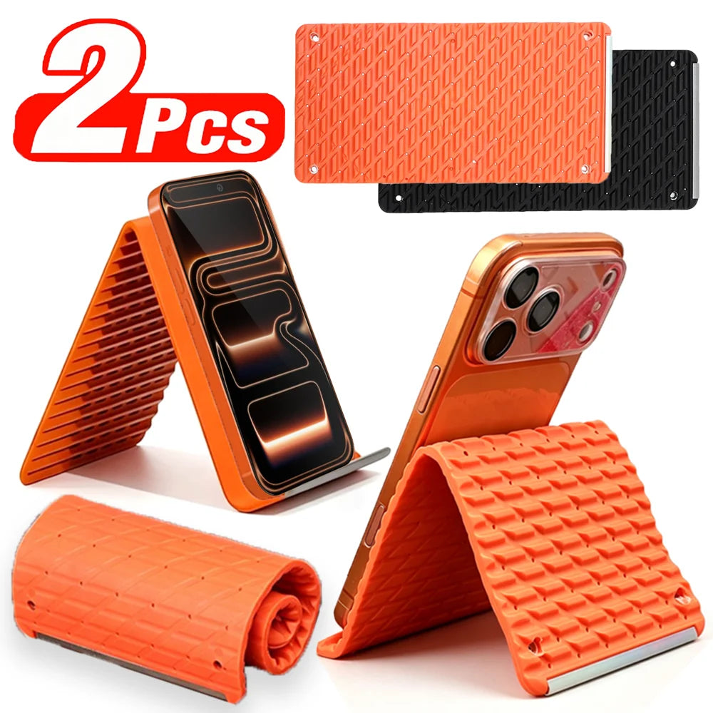 2-1PCS Flexible Phone Stand Foldable Silicone Desktop Tablet Laptop Stand Portable Adjustable Universal Holder for Travel Office