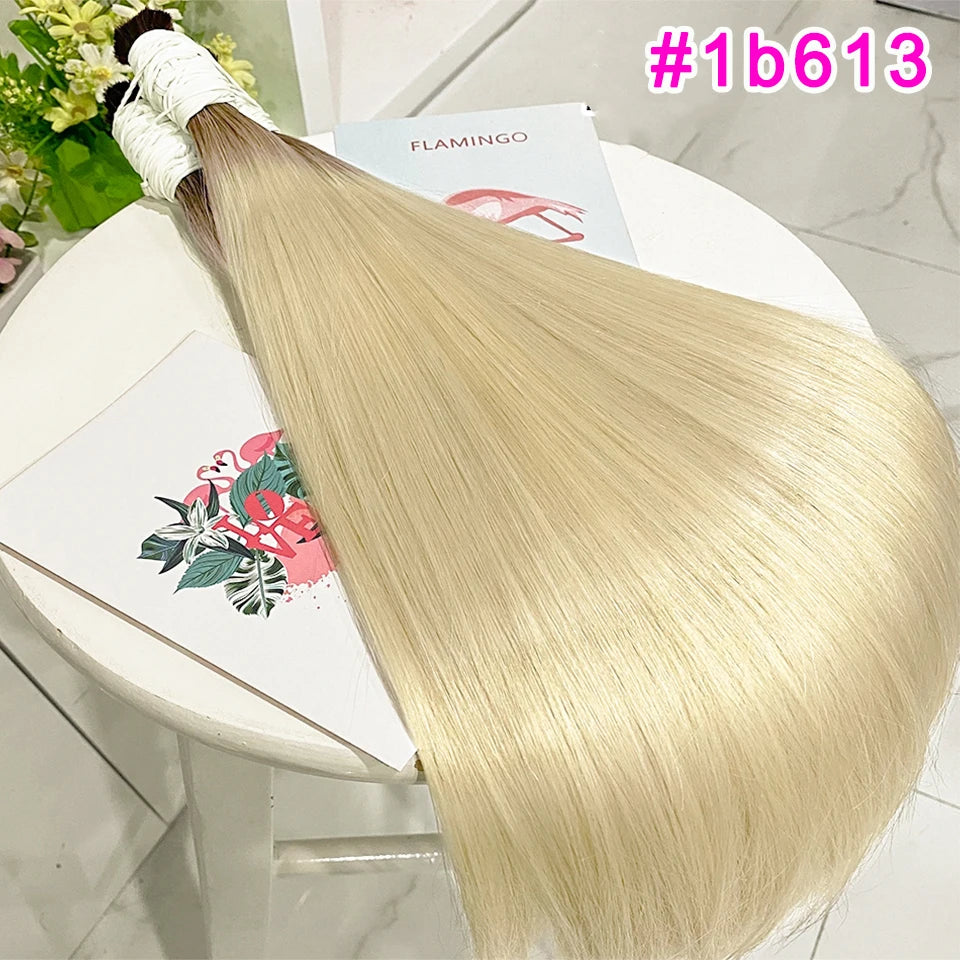 No Weft Straight Bulk Braiding Hair 100% Brazilian Virgin Remy Human Hair Extensions 50g 100g Blonde 1B Color Natural Hairpiece