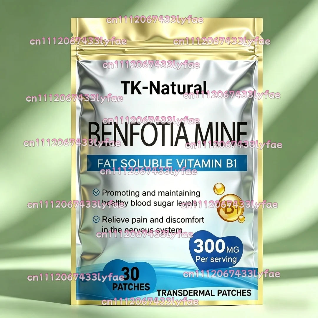 30 Patches Benfotiamine Transdermal Patches With Vitamin B1 Supports Overall Health Increased Bioavailability